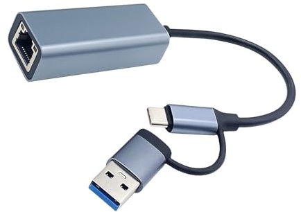 BUBEFSKD Adattatori Ethernet USB C in Alluminio Convertitori RJ45 velocità da 5000/2500/1000 Mbps Plugs And Play per PC Portatili Adattatori Ethernet USB per Sistemi Multipli
