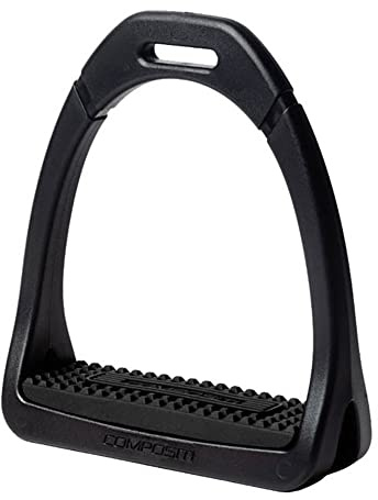 COMPOSITI Women's Premium Profile Lightweight Extremely Strong Horse Riding Polymer Stirrups, Black