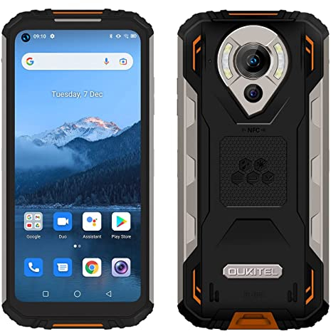 Rugged Smartphone OUKITEL WP16, Cellulare con Batteria 10600mAh, Fotocamera Visione Notturna 20MP, IP68 Impermeabile, Android 11, Helio P60 Octa Core 8GB 128GB,6.4'' HD+,Dual SIM NFC Arancione
