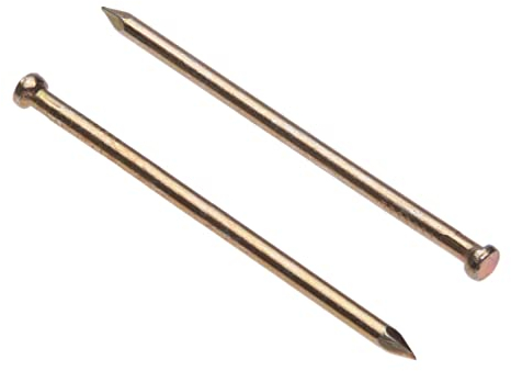 Clavos de Acabado para Paneles (Paquete de 200) Clavo Galvanizado Amarillo para Bricolaje y Manualidades Decoración de Madera Construcción de Muebles Tamaño: Longitud 50mm Diámetro de la uña 1.8mm