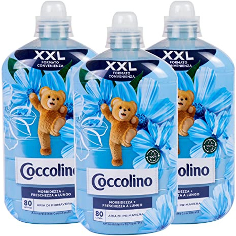 3x Coccolino Aria di Primavera Ammorbidente Concentrato - 3 Flaconi da 2 litri ognuno