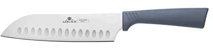 Gerlach 1760 Couteau Japonais De Chef Santoku Acier Inoxydable 7 17,5 cm 54-56 HRC Cuisine Restaurant Super Tranchant Smart Grey