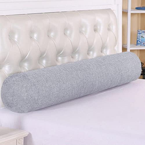DG Catiee Almohada cilíndrica redonda, almohada para cabecera, soporte para el cuello, almohada lumbar suave y cómoda para sofá, cama, cierre de hueco (12 x 90 cm, gris claro)