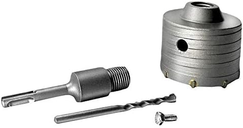 Sierra de corona para pared de hormigón, diámetro de 100 mm, corona perforadora en seco + adaptador SDS Plus + punta de centrado de 8 x 110 mm (100 mm)