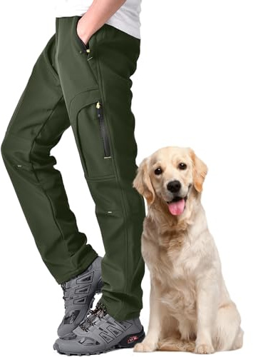 yeyity Pantalon softshell pour homme - Doublure - Imperméable - Pantalon de randonnée chaud - Pantalon de ski - Pantalon de snowboard - Pantalon thermique coupe-vent - Pantalon de neige - Pantalon de