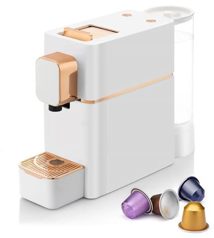 Cutesun Máquina de café espresso compatible con Nespresso OriginalLine, cafetera espresso para Nespresso OriginalLine, café Battistino, Rosso Caffe, Peet's Espresso y más, 0.8 litros, Blanco
