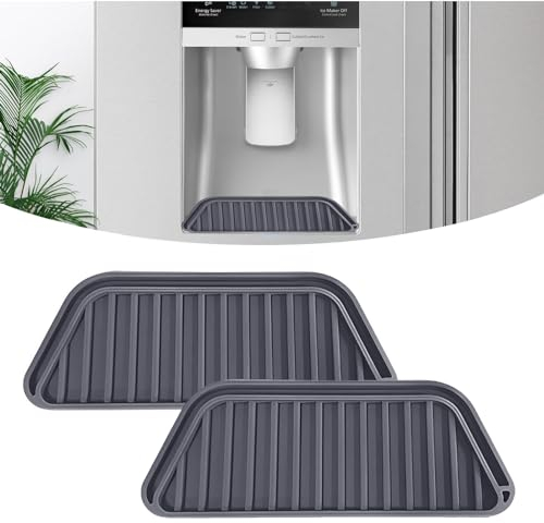 XoeLLe 2 Stück Kühlschrank Wasserfänger Abtropfschale, Wiederverwendbar Tropfschale rutschfest Kühlschrank Matte Tropfschale für Verschüttetes, Wasserspender Tropfschale Abtropfmatte Tropfkissen