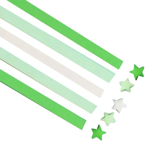 JIHUOO 540 fogli di carta per origami stelle pieghevoli strisce di carta per origami stelle Lucky Star strisce di carta pacchetto fai da te artigianato artistico forniture verdi