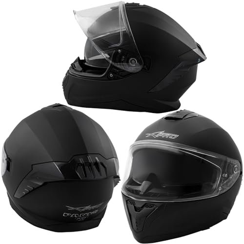 A-Pro Integralhelm Motorradhelm Rollerhelm Innensonnenblende Helm Matt Schwarz XS