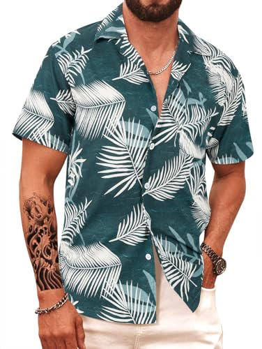 APTRO Men's Hawaiian Shirt Short Sleeved Floral Beach Aloha Funky Party Holiday Shirt
