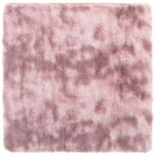 Tapis Shaggy à poils longs NAVARRA rose poudré 120x120 cm
