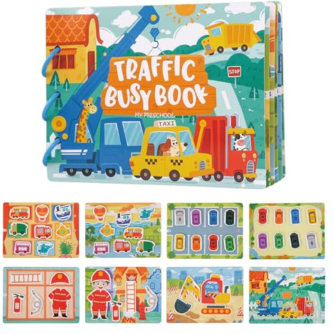 Dr. MUYA® Montessori Leksak 1 2 3 År, Quiet Book, Leksak för Barn från 2 År, Motorikleksak, Activity Board, Lärospel, Present för 1–3 År Barn Pojke Flicka