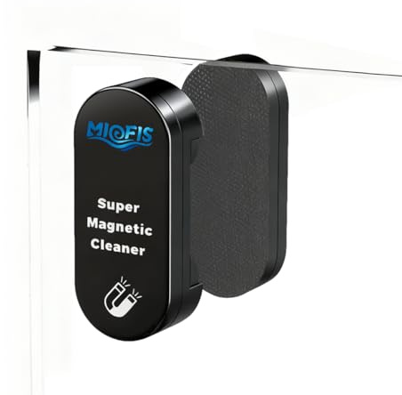 Miofis Magnetic Aquarium Cleaner, N52 Strong Magnet Algae Scraper for Fish Tank Glass, Ultra-Thin 0.55 Coral Safe, Fits 0.8 Glass 120 Gallon, Freshwater Marine (Not Acrylic) (PRO)