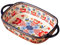 Baking Dish, 730ml Heat-resistant Ceramic Oven Dish with Dual Handles, Flower Print Rectangle Lasagne, Non Slip Washable Casserole Dishes for OvenDish