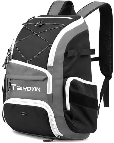 TAIHOYIN Sac à dos de baseball pour adultes avec compartiment à chaussures et poche pour vêtements humides, sac à dos de softball pour jeunes de 30L, sac à équipement portable pour entraîneur