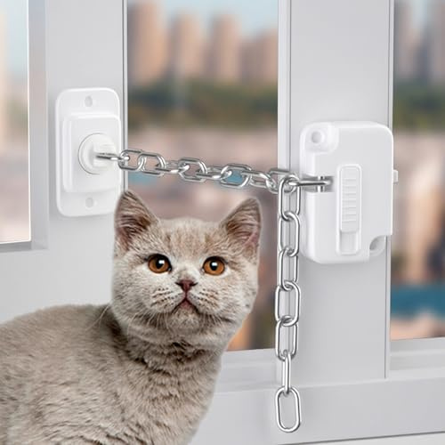 Rayakt 2Pcs Window Locks, Window Safety Locks for Child Pets Safety, Adjustable Window Restrictors for UPVC, Self Adhesive No-Drill Installation for Sliding Window, Drawers, Doors & Cabinets