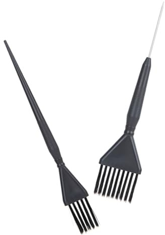 GANAZONO 2Pcs Portable Hair Dye Brushes Hair Coloring Tools with Stainless Steel and PP Material for Salon Use and Home, Not Easy to Shed, Black Colour