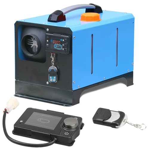 Lawnoval Interruptor LCD Bluetooth de 12 V/24 V y control remoto para calentador de estacionamiento diésel de 2 a 8 kW, compatible con aplicación de smartphone, color negro