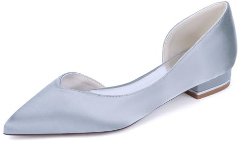 Yhsdfcn Vita D'Orsay-pumps för Damer Minimalistiska med Spetsig Tå och Låg Blockklack Stilrena Bröllopsskor Eleganta Skor för Kontor och Vardag