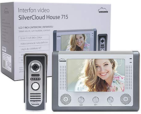 PNI Interphone vidéo Sonnette Silvercloud Maison 715 interphone écran LCD de 17,8 cm …