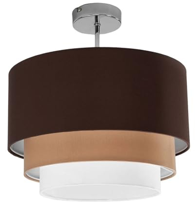 Lindby Deckenlampe Jayda (Modern) in Braun aus Textil (1 flammig, E27) - Deckenleuchte Lampe Wohnzimmerleuchte