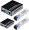 EIN Paar 1,25G / s Bidi Gigabit Singlemode Glasfaser Ethernet Medienkonverter mit 2PCS Bidi SFP LC Transceiver Modul im Lieferumfang enthalten, SX SMF RJ45 zu SFP Steckplatz bis zu 30KM