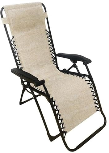 Maury's Sdraio Poltrona Reclinabile 173x65x109h cm con Cuscino Poggiatesta- Sedia in Acciaio, Richiudibile, da Spiaggia, Giardino, Mare, Esterno, Terrazzo- Diverse Posizioni Relax