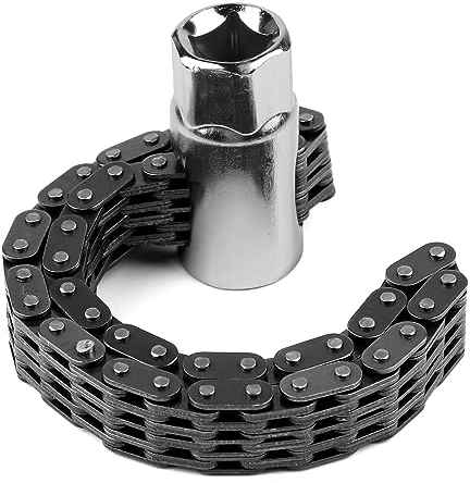 DBREAKS 12cm Ketten-Ölfilterschlüssel, 44 Knoten Multi-ketten Kettenschlüssel, Ölfilterschlüssel universell, Ölfilter-Kettenschlüssel, für Motorrad Auto-Ölfiltern, Ölfilter Wechsel