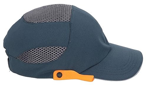 Adjustable Bump Cap Safety Hat with Peak Blue with Orange Edge Lightweight Durable Protective for Baseball Tennis Welding