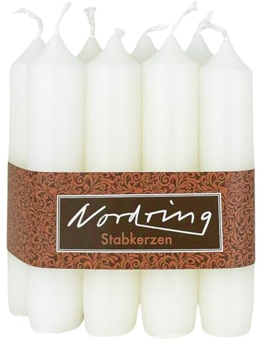 Nordring 24 Stück Stabkerzen weiss 2,2 x 11 cm hoch