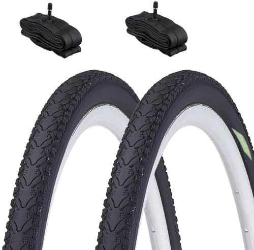 Lot de 2 pneus 16 x 1,75 (47 – 305) + Chambres Amérique, pneus Demi Slick City, vélo pour Enfant, vélo Routier Enfant 16 Pouces, Noir