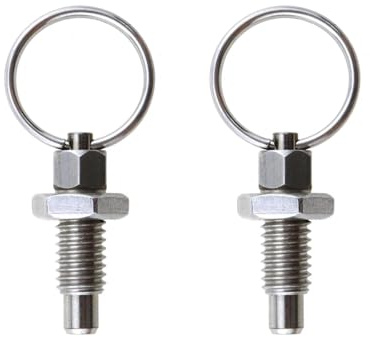 2 pernos de bloqueo con anillo de tracción, empujador de resorte de acero inoxidable, pasador de seguridad retráctil para aparatos eléctricos (M12)