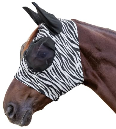 Waldhausen Maschera antimosche Puck Zebra, nero/bianco, VB