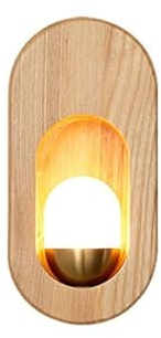 MMRTDJDR Vägglampor Sconces 7.9IN Art Trä Inomhus Vägglampor Ovala sängbord Vägglampor G4 Ljuskälla Väggmonterat ljus för trappor Matsal Sovrum Gang Farmhouse