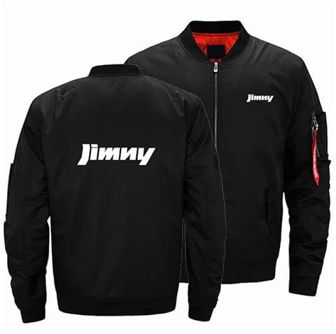 WDOZHGF Baseballjacka för män med stående krage klassisk pilotstil Jimny 1300 långärmade sportkläder, svart, XL