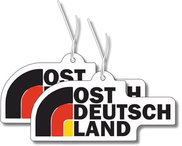 Set di 2 fragranze a forma di albero profumato con motivo della Germania orientale, per auto, divertente, deodorante per ambienti