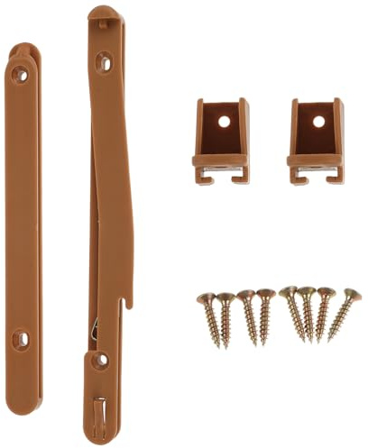 HOOTNEE Juego de Conectores Ajustables para Barandilla Lateral, Riel de Plástico Marrón Claro, Kit de Piezas de Repuesto para Muebles, Accesorios Seguros para Protección de Bebés