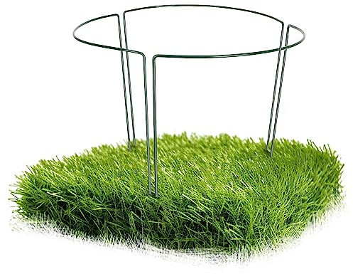 com-four® 3X Blumenhalter, Staudenhalter für Blumen (Höhe: 35 cm) - Rosenstütze, Pflanzenhalter als Blumenstütze für Rankengewächse, Stauden, Staudenring rund für den Garten, Balkon, Terrasse