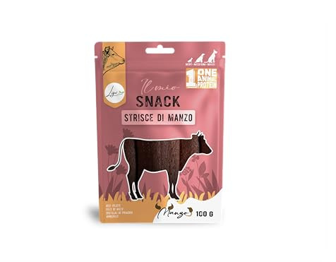 Ligo strisce snack carne per cani, di alta qualità.100gr (Manzo)