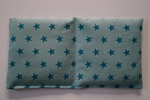 Titsch Körnerkissen Bio-Roggen 2-Kammern 22cmx11cm mint/petrol Sterne