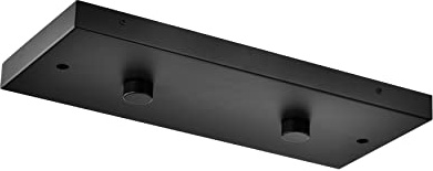 RENE LIGHTING Two Pendant Light Linear Canopy Accessory Light Kit, 14 inch Flush Mount Cluster Canopy, Hanging 2 Lights with One Outlet Box for Kitchen Island, Mounting Hardware Included, Matte Black