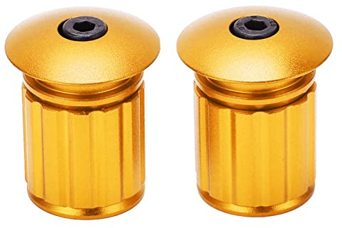 Tapones de Manillar de Bicicleta de Aluminio (2 Piezas) - Tapones de Extremo de Barra para MTB, Carretera y BMX, Compatibles con 18-20 mm, Accesorios de Ciclismo Ligeros y Robustos, Amarillo