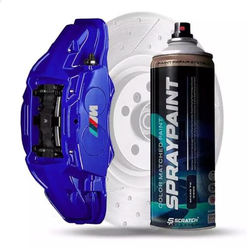 Estoril Blue Brake Calliper Drum Paint Heat Resistant M-Sport Aerosol Gloss Spray 400ml Durable High Tempature 200c - Scratch Repair (Basecoat + Lacquer)