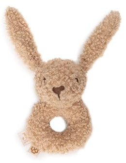 Jollein Greifling Rassel Baby - Bunny Riverside - Biscuit - 100% Polyester - 13x11x7cm