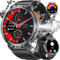 LIGE Smartwatch Herren, 1.85 IPS Touchscreen Gepaart mit Taschenlampe, IP68 wasserdichte Smart Watch Herren Militär, Smartwatch mit 120+Sport Modus, 24/7 Schlaf-/Herzfrequenzmessung, Android iOS