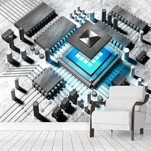 Papel Tapiz Con Foto 3D Personalizado, Tecnología De Inteligencia Artificial, CPU, Placa De Circuito De Computadora, Póster, Mural De Pared,430cmX300cm