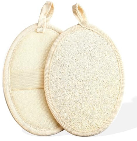 2 Pezzi Scrubber per il Corpo Esfoliante in Spugna di Luffa Naturale, di Spugna di Luffa Organica, Spugna di Luffa Esfoliante, per La Cura del Corpo del Bagno, Doccia