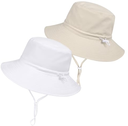 Baby Toddler Sun Hat,Boys Girls Adjustable Bucket Hat for Kids UPF 50+ Sun Protective Child Summer Beach Hats 6-24 Months