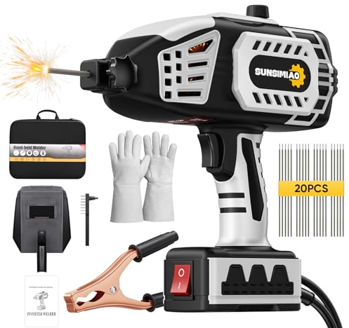 Portable Welding Machine 110V Handheld: Portable Hand Held Welder Machine with 20PCS Rods & IGBT Inverter 5 Variable Current Adjustment - SUNSIMIAO Electric ARC Welder Gun Fits for 3/32 Wire Rods