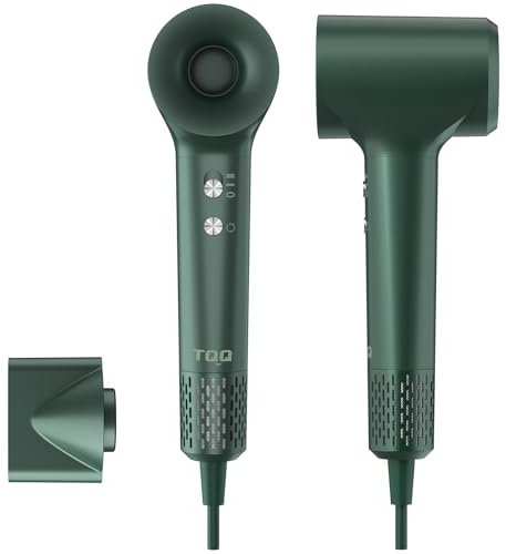 TQQ Hair Dryer, 200 Million Negative Ionic Hairdryer, 110, 000 RPM High Speed Brushless Motor Blow Dryer for 2min Fast Drying, 57dB Low Noise Travel Hairdryers for Women and Men